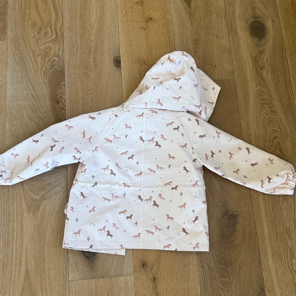 Rylee + Cru Blush Pink Horse-Print Hooded Raincoat - Picture 3 of 4
